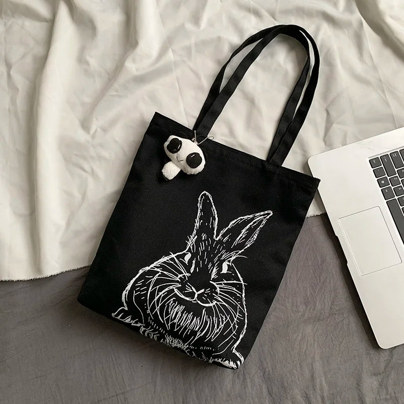 Canvas Shoulder Bag Lightweight Student Cloth Bag Japanese Cartoon Printing