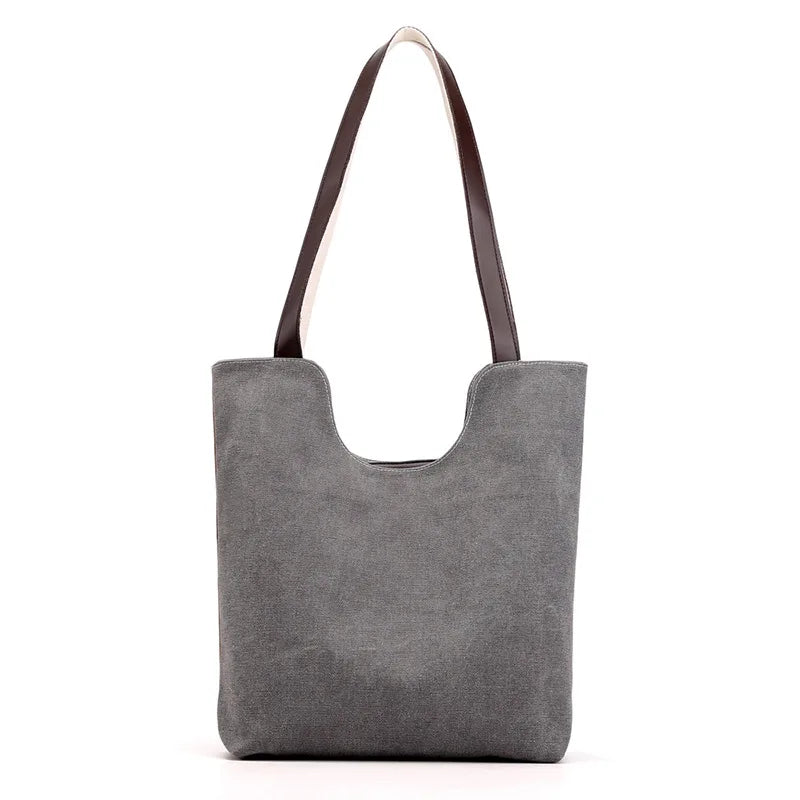 Canvas Retro Ladies Shoulder Bag Art Stitching Vintage Women Handbags