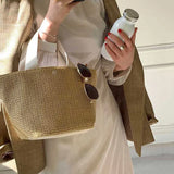 Capacity Straw Bags Women Woven Basket Bolsa Tote Summer Bohemian Beach