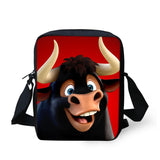 Bull Cartoon Messenger Bag for Kids and Ladies
