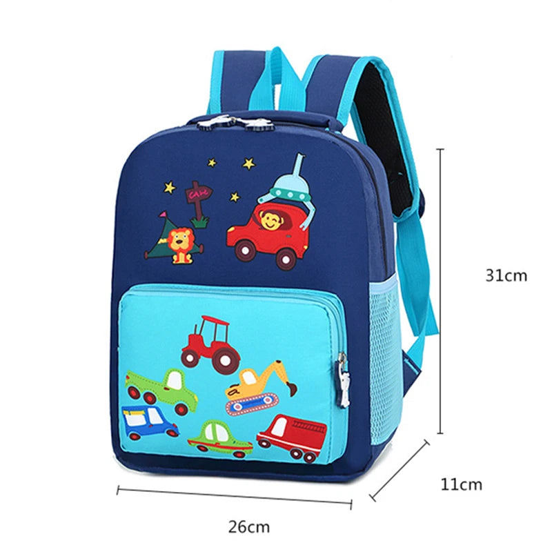 Cartoon Car World Primary School Bags Children Lightweight Printing Backpack