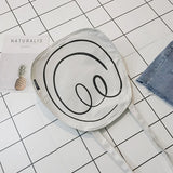 Cartoon Smile Shopping Bag Women Shoulder Bags Preppy Style Tote Handbags Purses