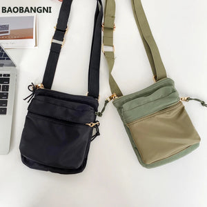 Casual Canvas Bag Women Mini Crossbody Phone Bag Nylon Japan Style Shoulder Bag