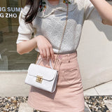 Casual Chain Crossbody Bag Women Shoulder Handbag PU Leather Messenger