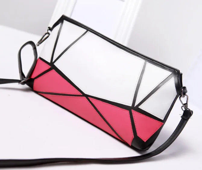 Casual Clutch Handbag Plaid PU Leather Shoulder Evening Bag