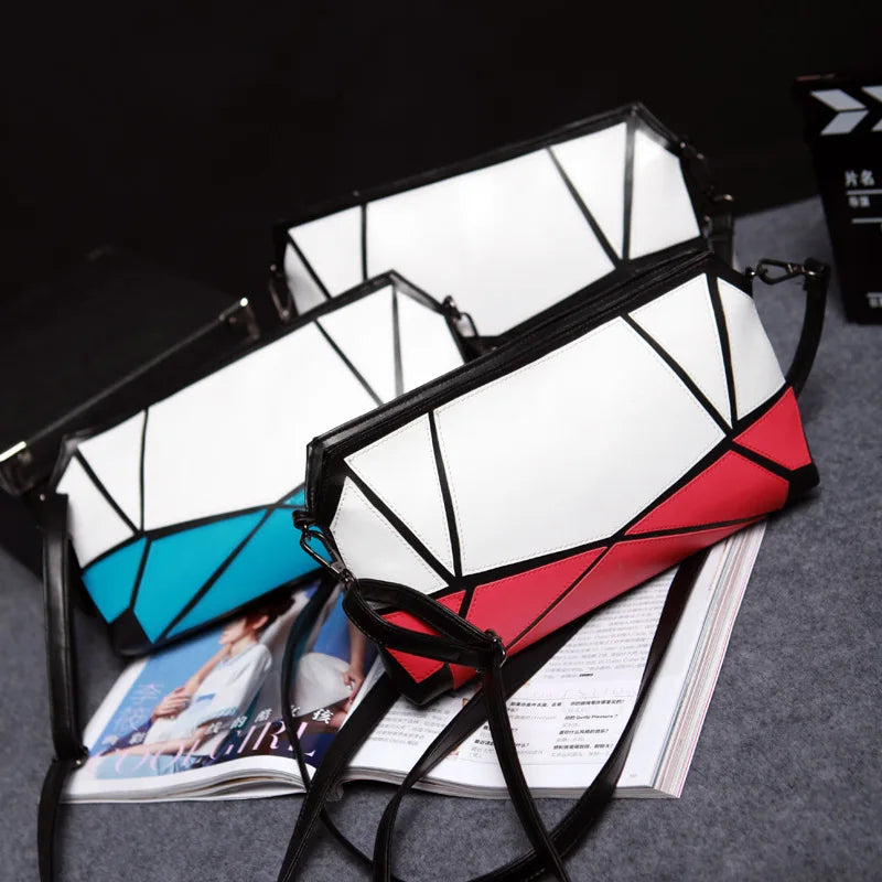 Casual Clutch Handbag Plaid PU Leather Shoulder Evening Bag