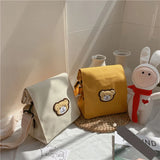 Casual Bear Messenger Bag Girl Canvas Shoulder Bag Women Crossbody Bag