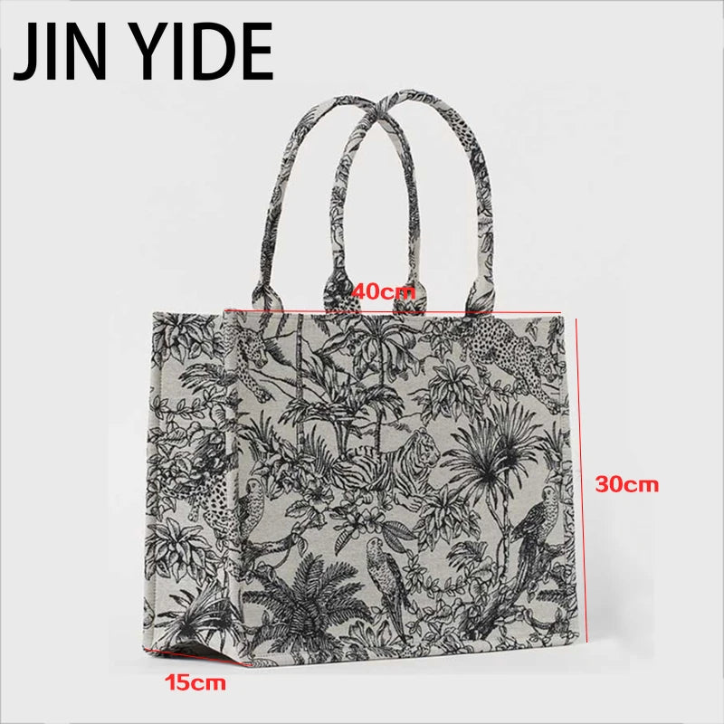 Casual Embroidery Handbag Large Capacity Shoulder Tote Clutch