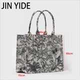 Casual Embroidery Handbag Large Capacity Shoulder Tote Clutch