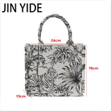Casual Embroidery Handbag Large Capacity Shoulder Tote Clutch