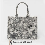 Casual Embroidery Handbag Large Capacity Shoulder Tote Clutch