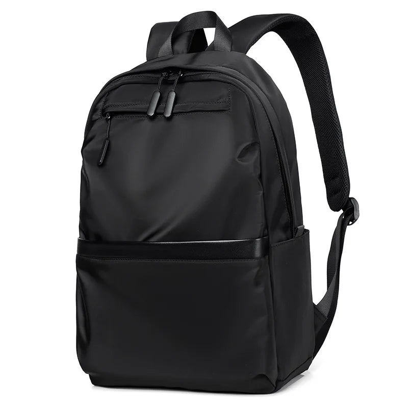 Casual Men's Business Backpack Nylon Solid Large Capacity Student Schoolbag