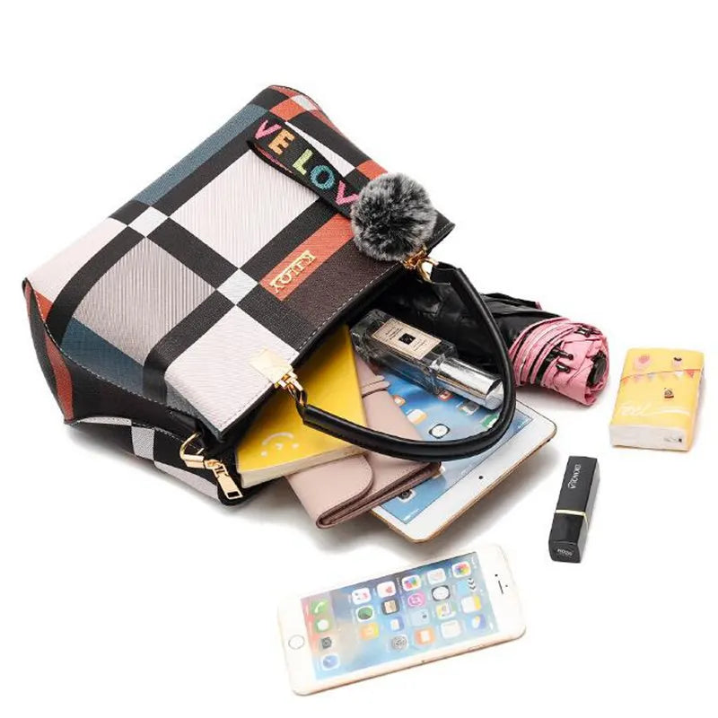 Casual Plaid Shoulder Bag Wild Messenger Female Totes Crossbody Bags