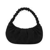 Casual Corduroy Women's Shoulder Bags Half Moon Handbags