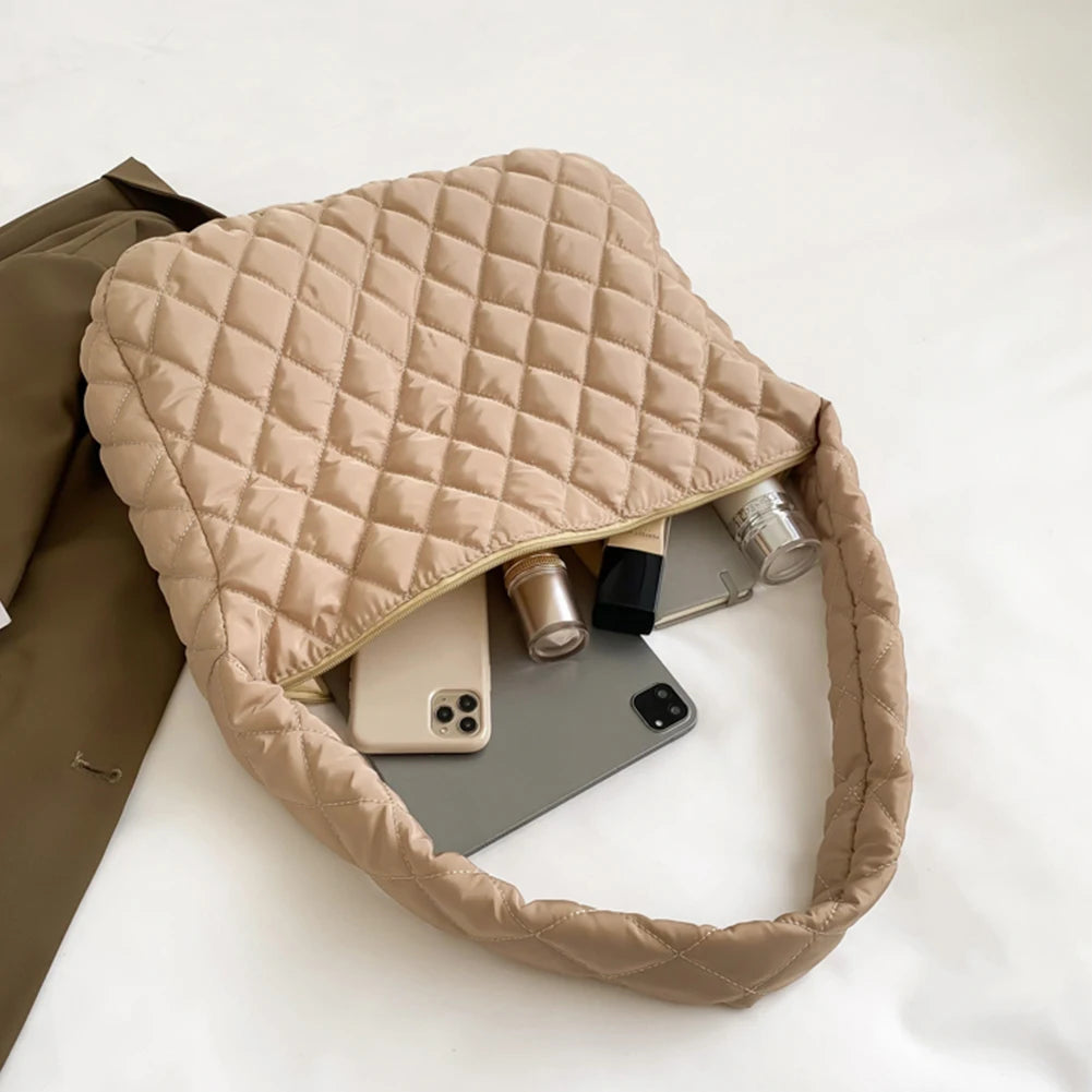 Casual Rhombic Pattern Shoulder Bag for Women
