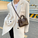 Plaid Leather Shoulder Bag Soft Crossbody Bag for Women