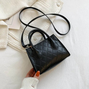 Plaid Leather Shoulder Bag Soft Crossbody Bag for Women