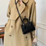 Plaid Leather Shoulder Bag Soft Crossbody Bag for Women