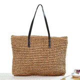 Casual Knitted Straw Rattan Bag Large Shoulder Bags