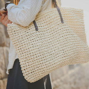 Casual Knitted Straw Rattan Bag Large Shoulder Bags