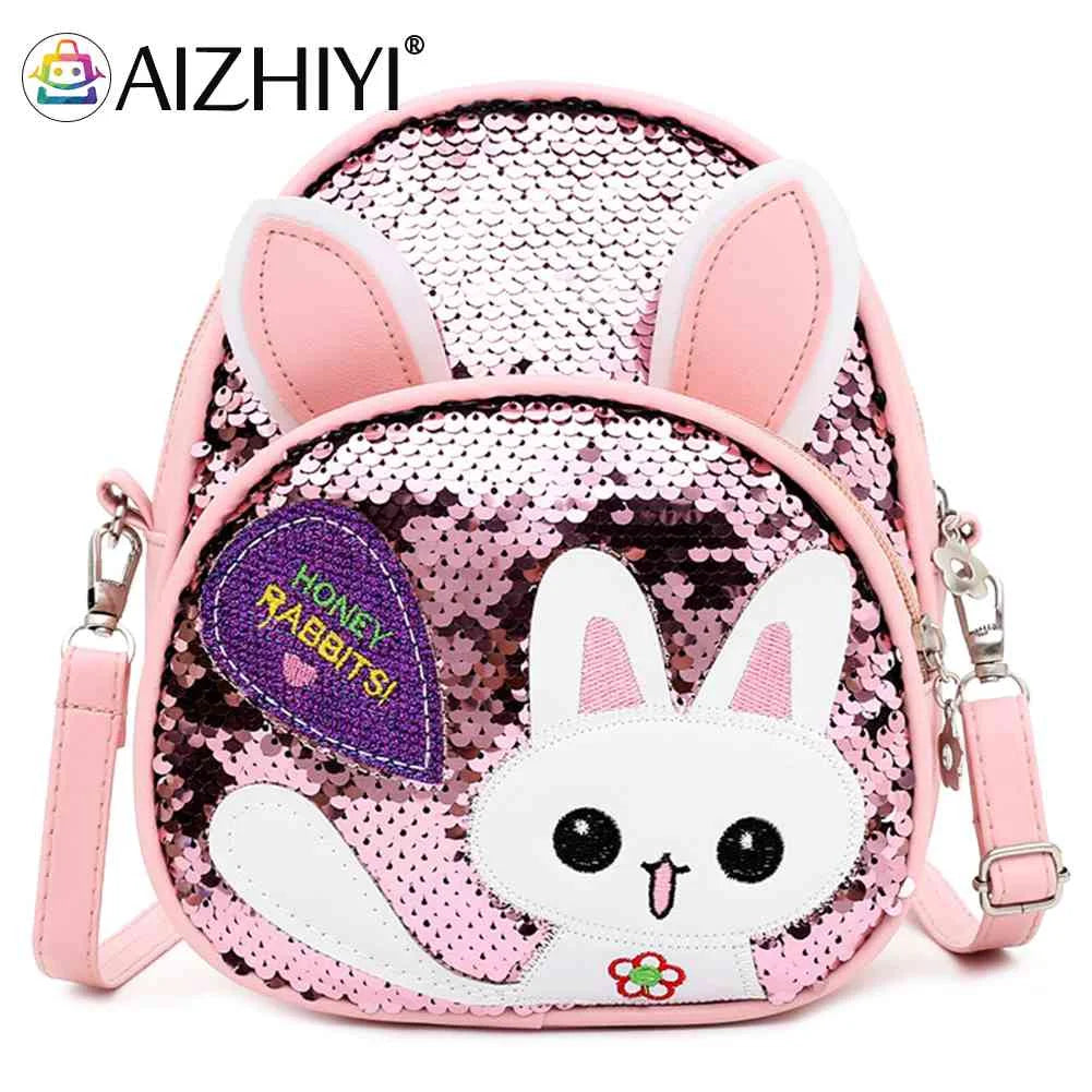Cartoon Rabbit Ear Sequins Girls Backpack School Book Bag