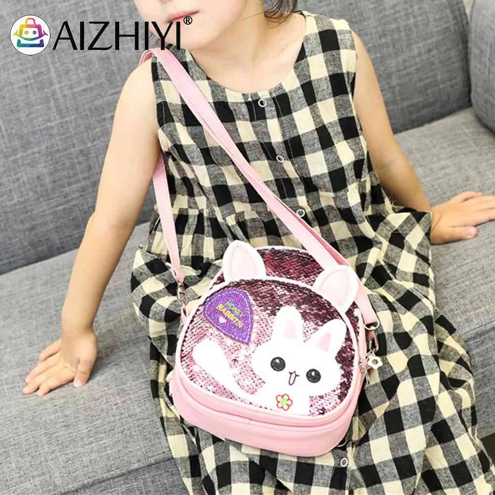 Cartoon Rabbit Ear Sequins Girls Backpack School Book Bag