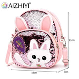 Cartoon Rabbit Ear Sequins Girls Backpack School Book Bag