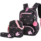 Girls School Bags 3Pcs/Set Printing Schoolbag Backpacks