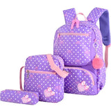 Girls School Bags 3Pcs/Set Printing Schoolbag Backpacks