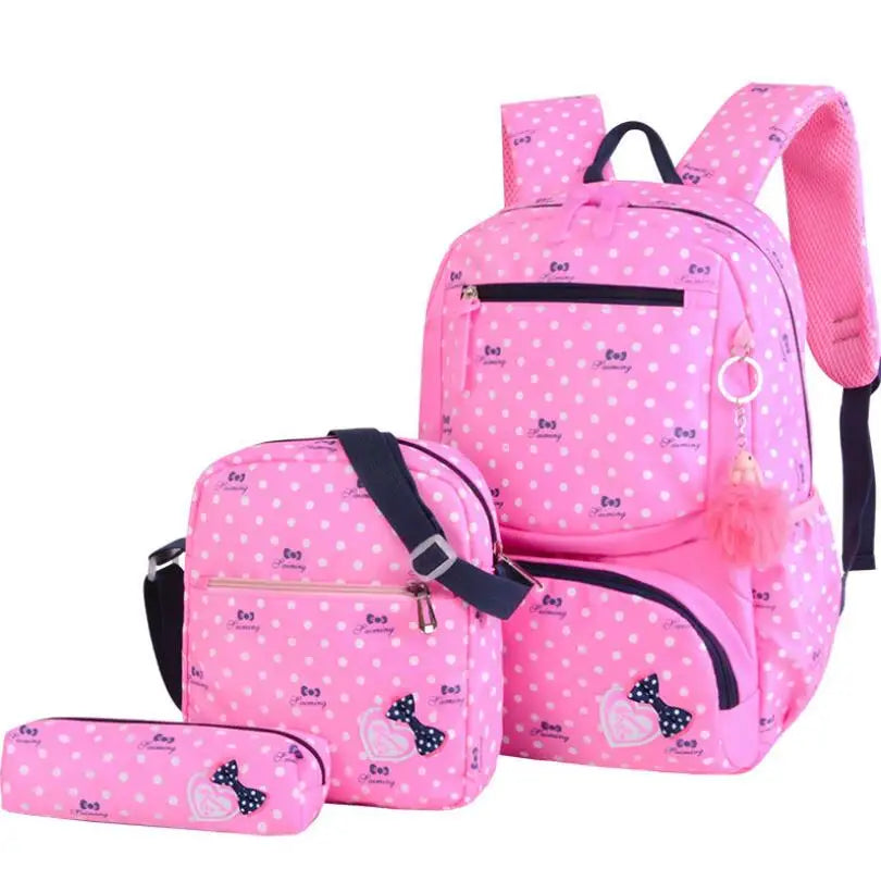 Girls School Bags 3Pcs/Set Printing Schoolbag Backpacks