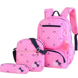 Girls School Bags 3Pcs/Set Printing Schoolbag Backpacks