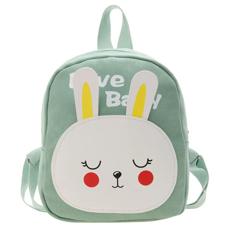Girls' Cartoon Animal Canvas Pink Backpack