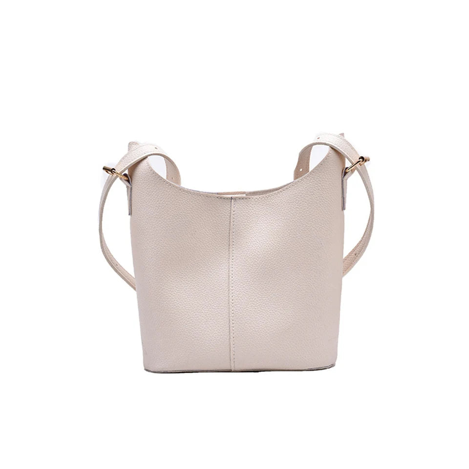 Women's Soft PU Leather Crossbody Bucket Bag