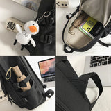 Cartoon Printed Backpack Women College Student Bag Nylon Waterproof Backpacks