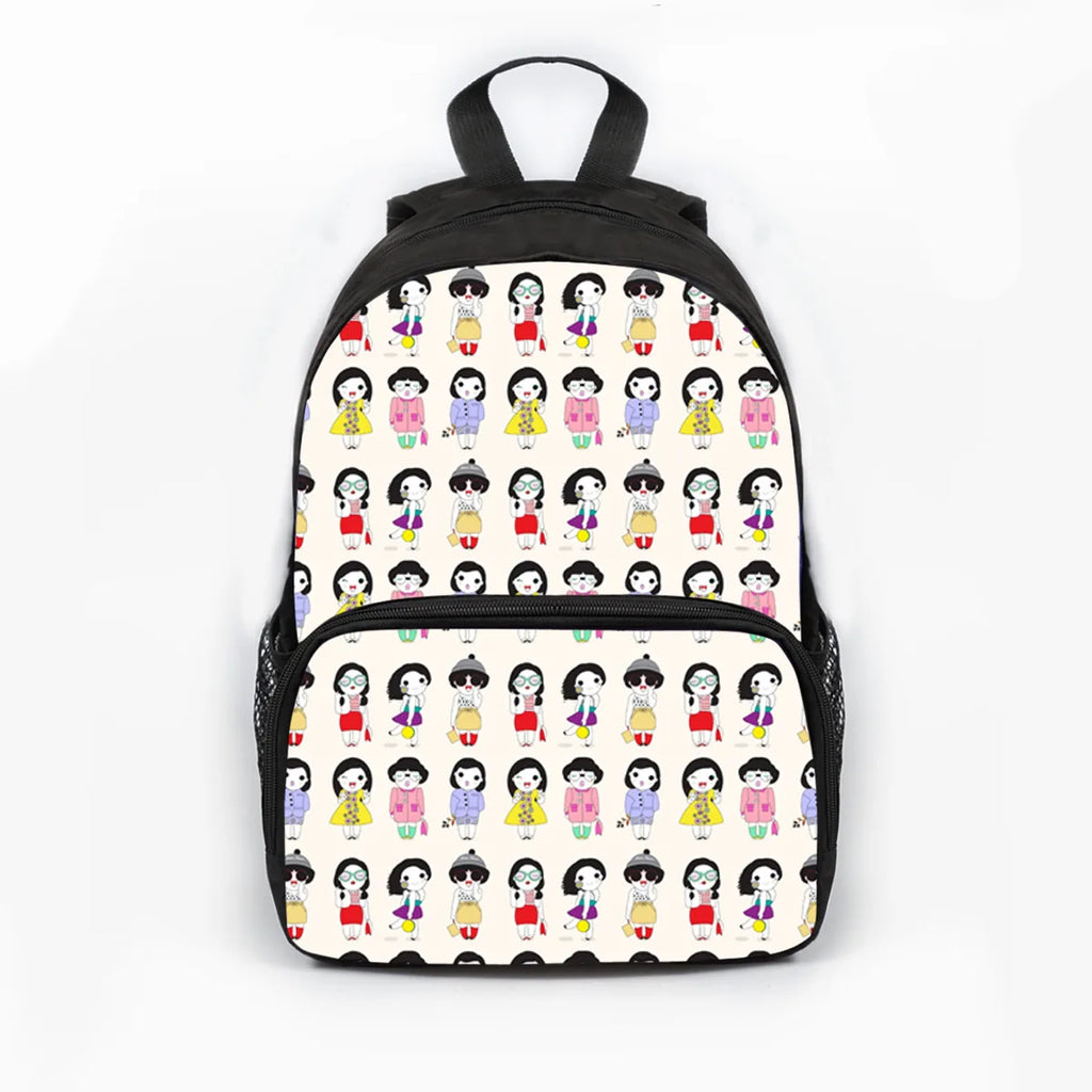 Cartoon Student Backpack Large Capacity Polyester Shoulders Bagpack