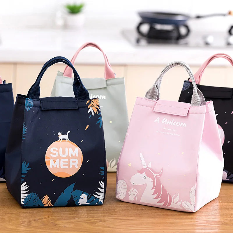 Cartoon Unicorn Lunch Bag Insulated Waterproof Tote Carry Picnic Bento P