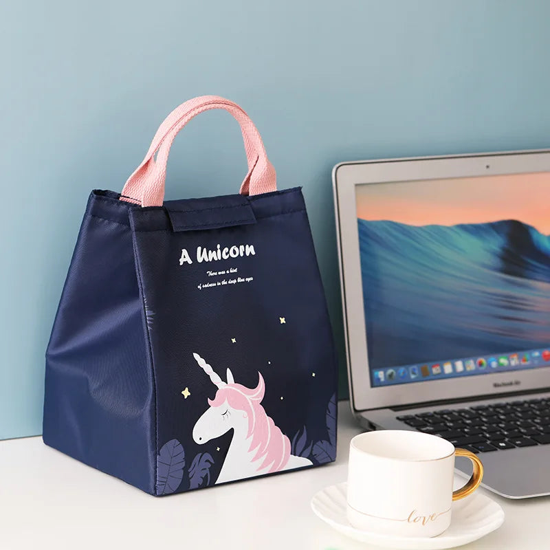 Cartoon Unicorn Lunch Bag Thermal Insulated Tote