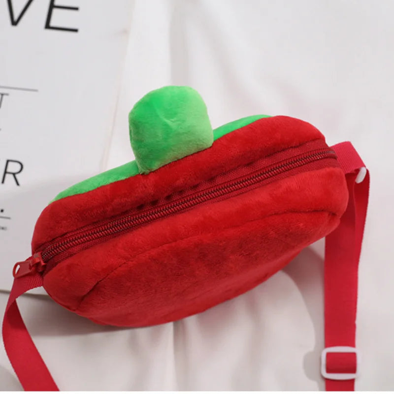 Strawberry Carrot Cotton Shoulder Crossbody Bag for Women