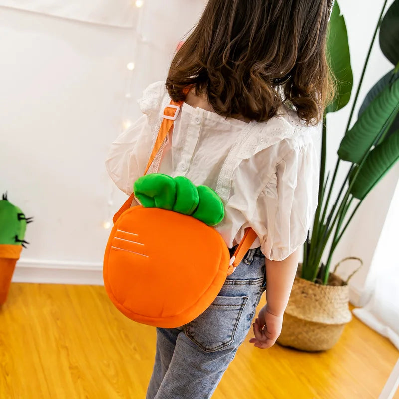 Strawberry Carrot Cotton Shoulder Crossbody Bag for Women