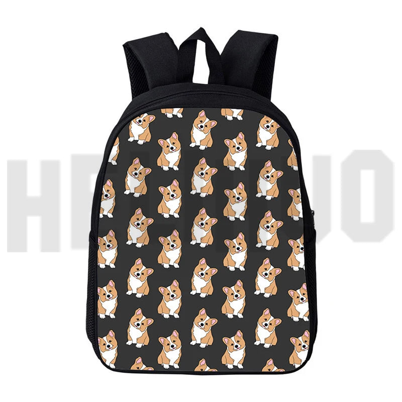Corgi Pembroke 3D Print Kids Backpack School Bag Boys Girls Bookbags Mochila