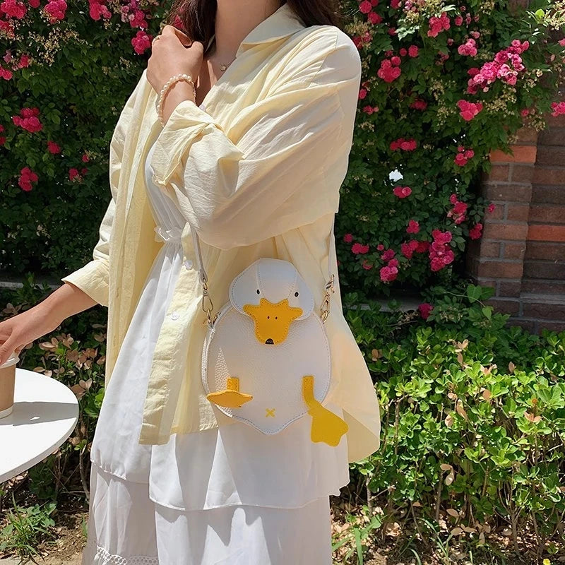 Cartoon Duck Shoulder Bag Small Crossbody Women Messenger Purses