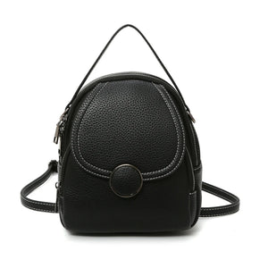 Women Leather Backpack Mini Soft Touch Multi-Function Small Backpack Female