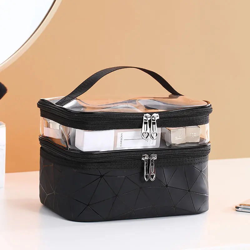 Double Layer Makeup Bag Portable Lady Makeup Artist Multi-functional Storage