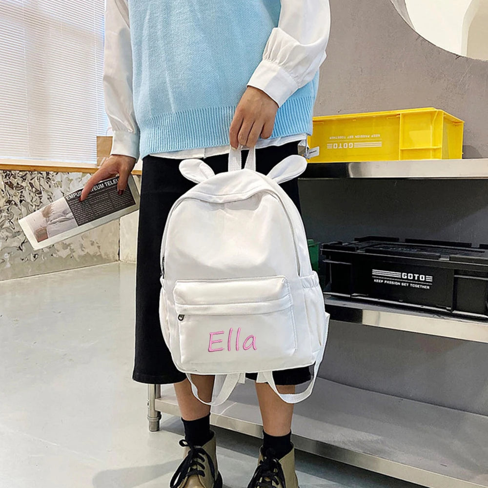 Embroidered Personalized Kids Rabbit Backpack Bag