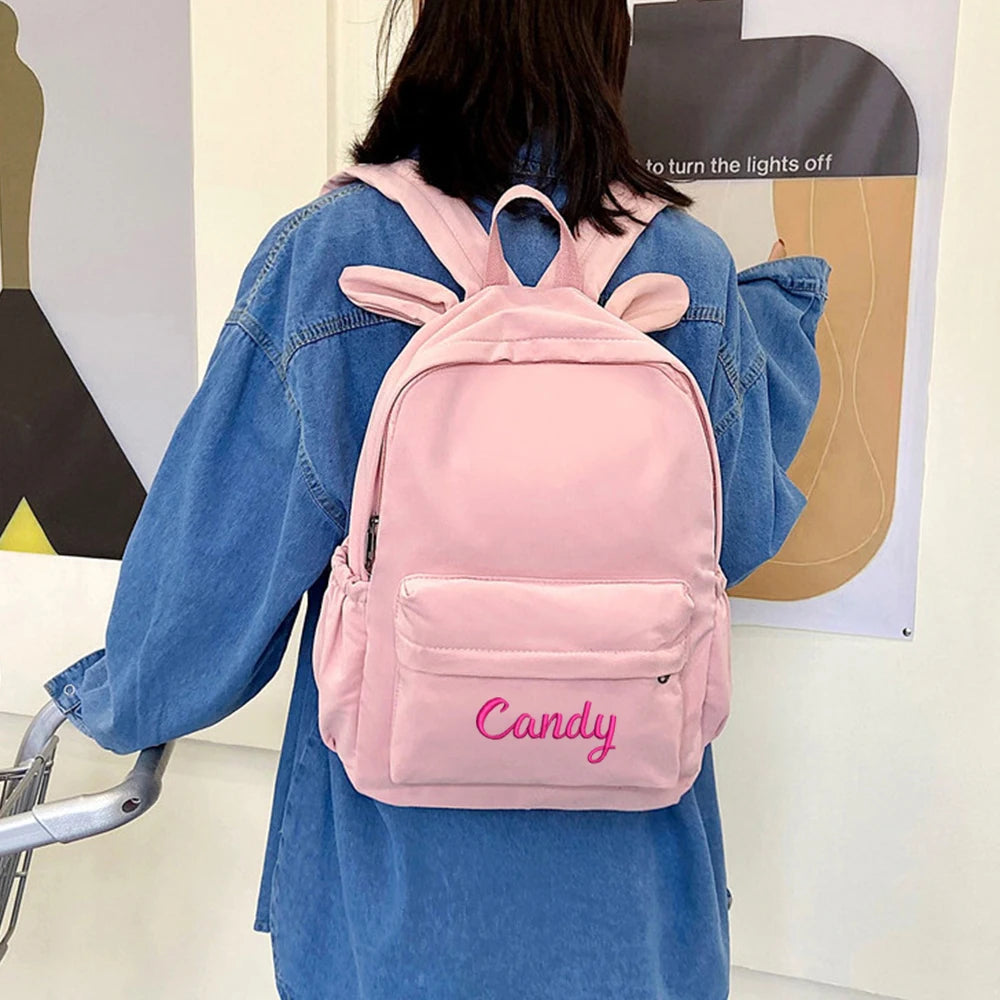 Embroidered Personalized Kids Rabbit Backpack Bag