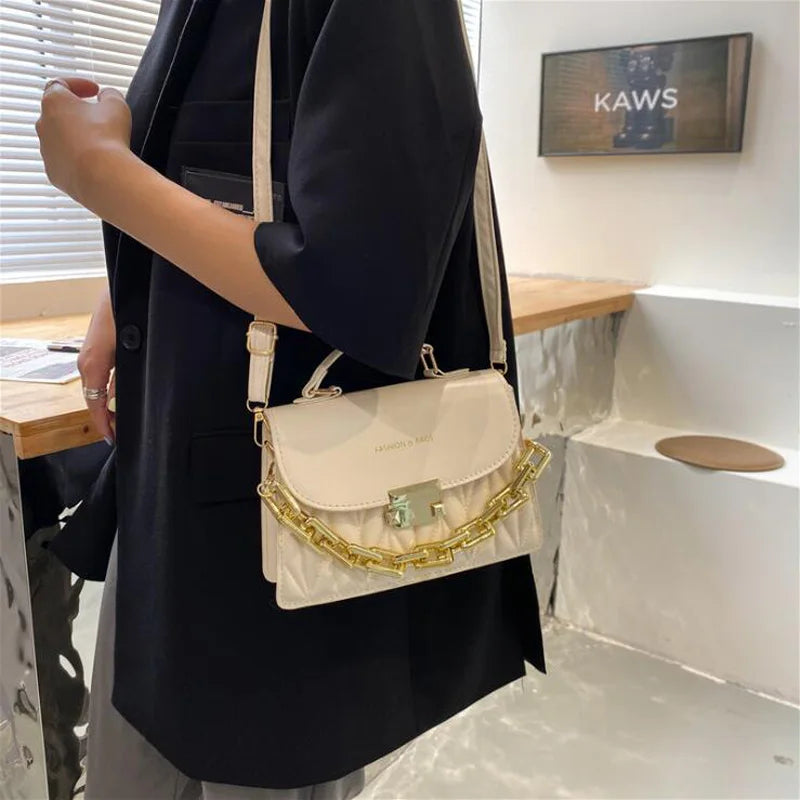 Women's Embroidery Shoulder Bag Crossbody with Chain Handbag
