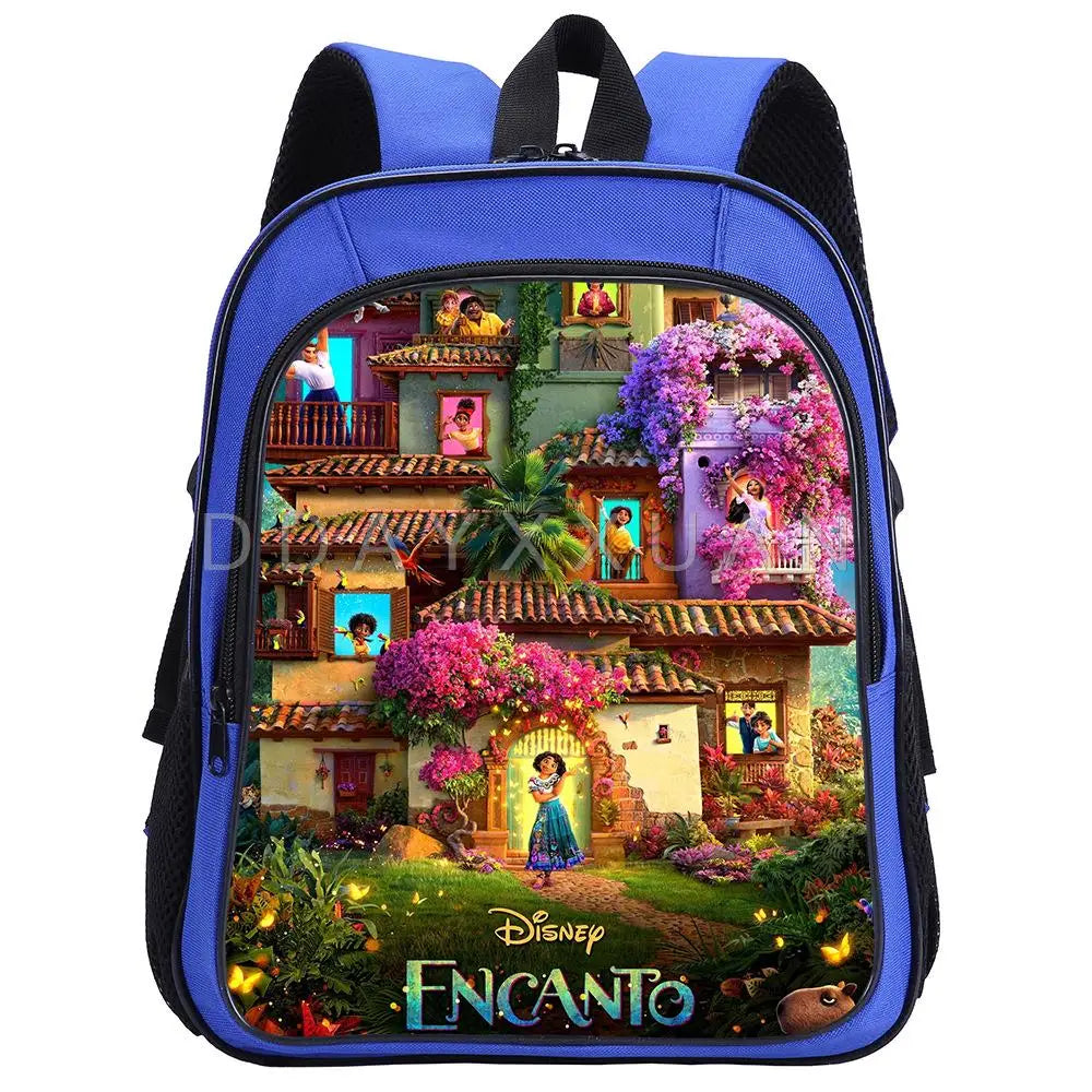 Encanto Backpack for Kids Cartoon School Bags Zip Knapsack Mochila Escolar