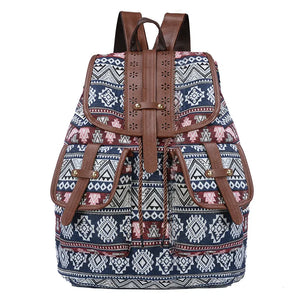 Ethnic Style Retro Pattern Backpack Canvas Female Bagpack