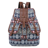 Ethnic Style Retro Pattern Backpack Canvas Female Bagpack