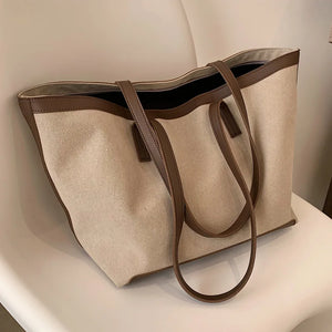 Large Capacity Canvas Tote Bag Foreign Style Shopper Bag